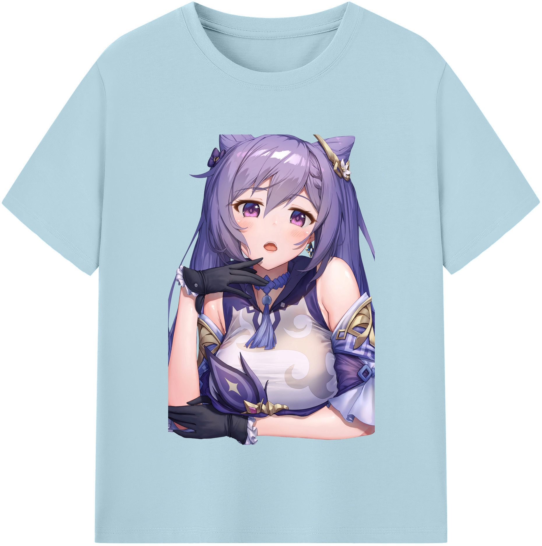 げんし神 刻晴 こくせい genshin Kokusei 綿100％半袖Tシャツ（フロントプリント）